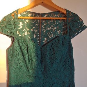 J Crew bridesmaid lace dress teal sz 8